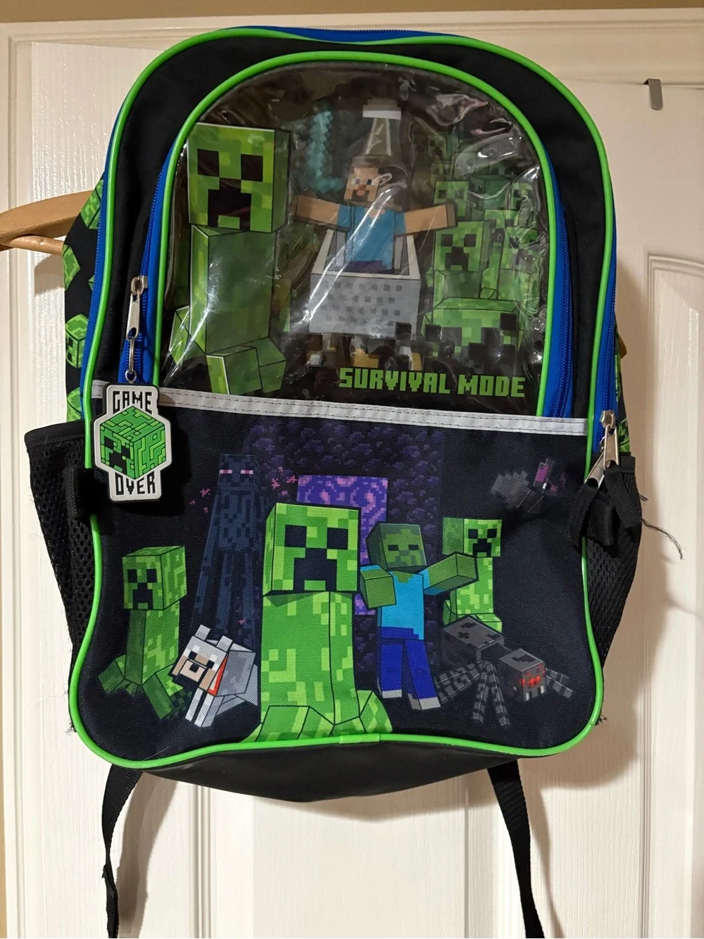 Kids Black and Green Minecraft Survival Mode Backpack